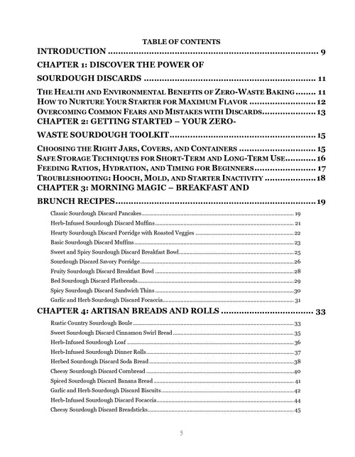 Zero-Waste Sourdough Discard Cookbook for Beginners - E-Book (PDF)
